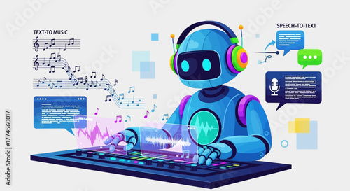 Artificial Intelligence Music Generation: Robot DJ composing songs with advanced technology