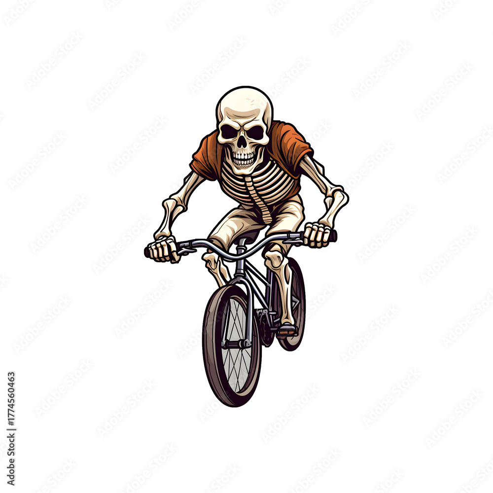 Fototapeta premium skeleton ride enjoy bicycle 