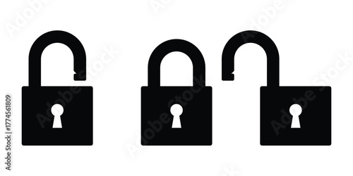 Lock and Unlock Icon Set. Security and Privacy Vector