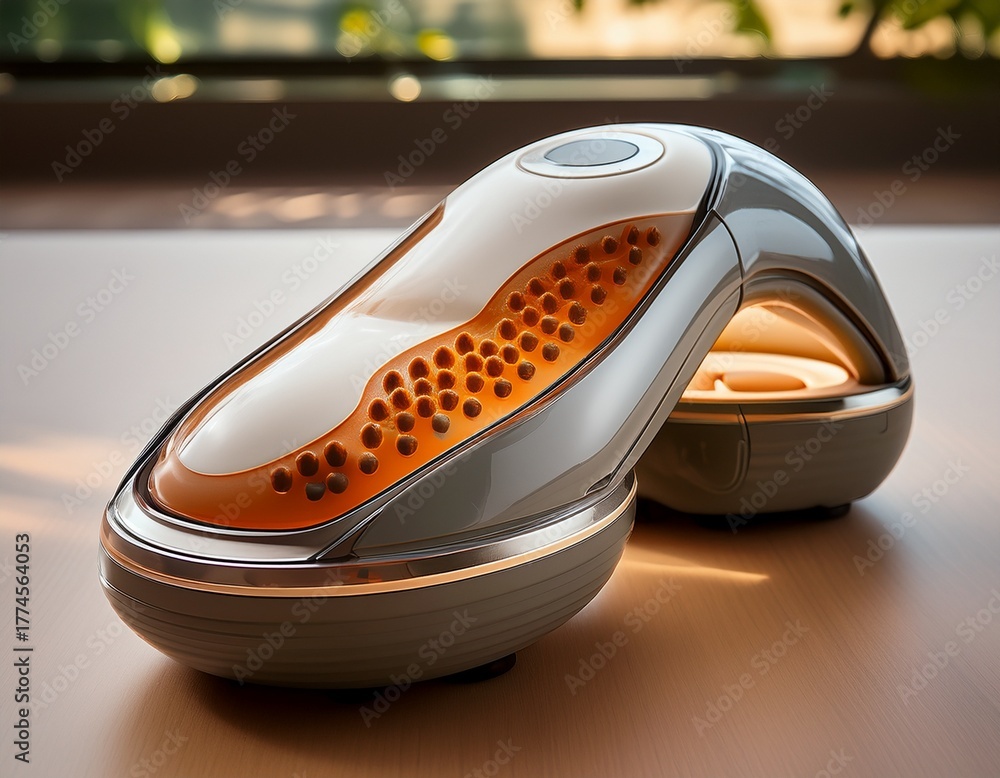 Obraz premium close up of a sleek ergonomic foot massager designed for soothing and relieving foot pain