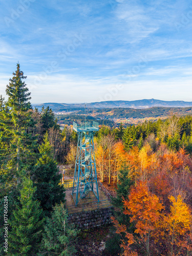 Obraz na płótnie Slovanka Lookout Tower offers stunning views in the Jizera Mountains