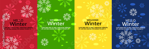 Art & Illustrationsimple minimalist winter vector design illustration background with snowflake theme design. for banner, poster, social media, promotion. vector illustrations