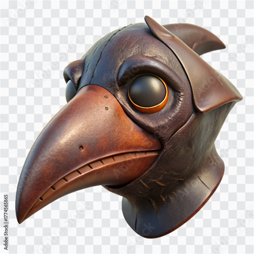 3D Stitched Leather Witch Mask | Pentagram Symbol, Dark Costume Accessory & Gothic Art