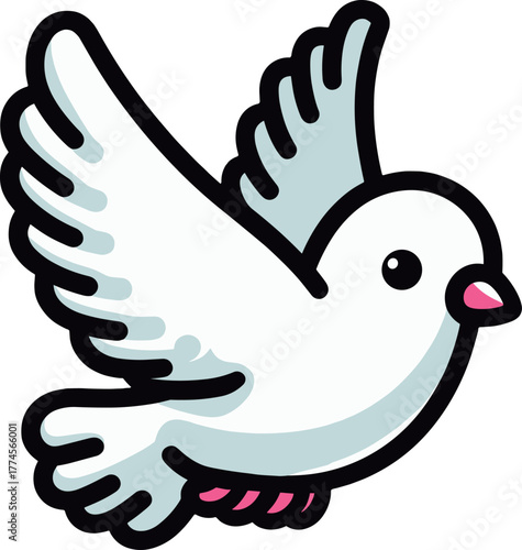 シンプルな白いハトのアイコン