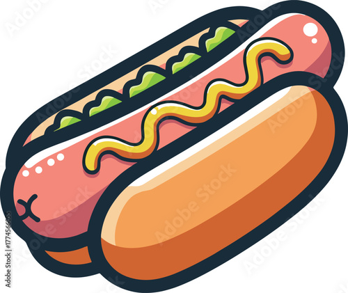 かわいいホットドッグのイラスト