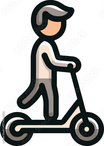 キックボードに乗る男性のアイコン