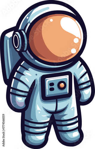 シンプルでかわいい宇宙服のイラスト.