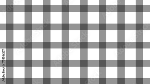 Black and white plaid fabric texture background. Seamless pattern checkered wallpaper.	