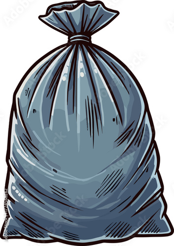 黒ゴミ袋のゴミのイラスト