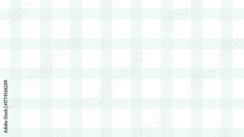 Turquoise and white plaid fabric texture background. Seamless pattern checkered wallpaper.	