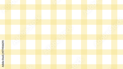 Yellow and white plaid fabric texture background. Seamless pattern checkered wallpaper.	