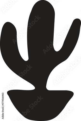 Simple Potted Cactus Illustration Design Element