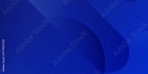 Minimalist Banner. Abstract blue background with glowing geometric lines. Modern blue gradient square shape design. Futuristic Technology Concept