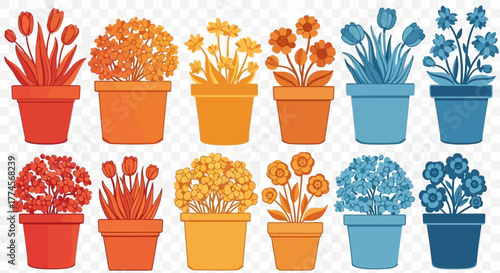 set of hand drawn flowers