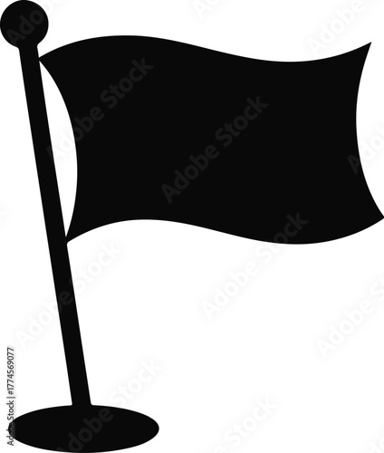Black Flag Icon on White Background symbol