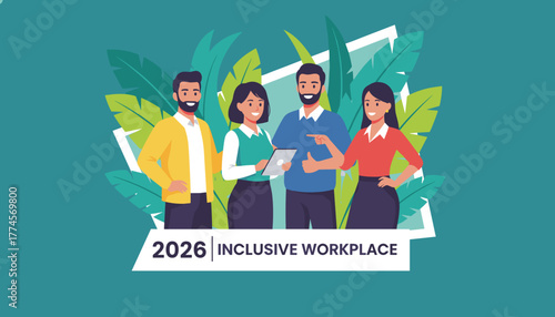 Diverse team working together celebrating inclusion and belonging concept for 2026