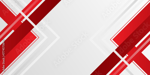 Red, white modern abstract background design. Hi-tech red corporate abstract background. Geometric vector illustration design with curve wave lines pattern texture. banner pattern presentation bg.	