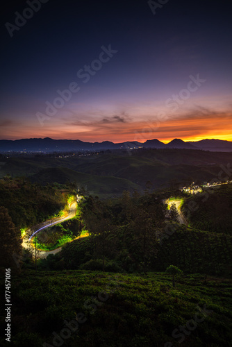 sunset over the mountains