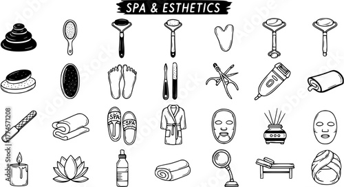 Spa  Esthetics Doodle Set: Relaxation, Beauty, and Wellness