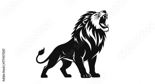 Roaring Lion Silhouette – Bold Symbol of Strength, Courage, and Leadership