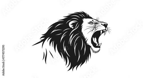 Roaring Lion Silhouette – Bold Symbol of Strength, Courage, and Leadership