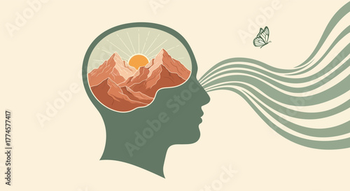 Awakening the Inner Landscape A Conceptual Representation of Mental Clarity, Freedom, and the Harmonious Connection Between Mind and Nature
