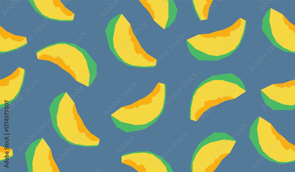 Fototapeta premium Cute melon fruits seamless pattern background