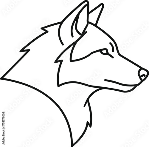 Flat design wolf head illustration