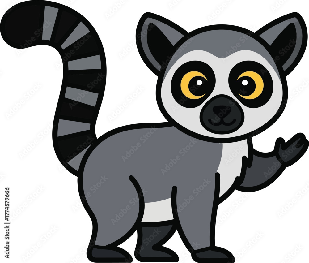 Fototapeta premium Flat design lemur illustration