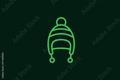 warm hat illustration in flat style design. Vector illustration.	