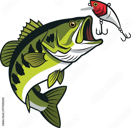 Jumping bass going for lure