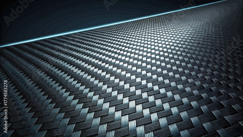 Close up of carbon fiber weave pattern with texture