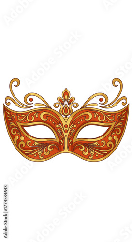 Ornate Venetian Masquerade Mask with Intricate Gold Detailing.