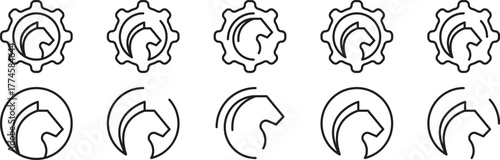 Strategy icon. Strategy line icon logo vector illustration. Minimal concept Horse mark icon. Strategy Icon Multiple Style. Strategy infographic icon vector.