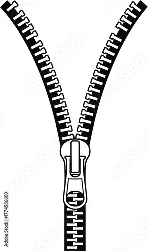 Flat design zipper illustration