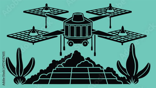 Vector illustration of an ancient temple silhouette in the background with a cruise ship on the sea