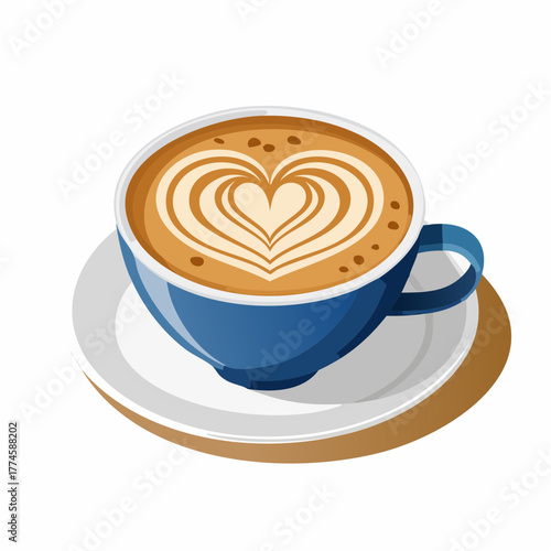 cup of coffee with cake capuccino