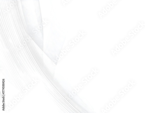 Abstract, white shapes layered in soft light, creating a dynamic and flowing composition