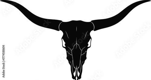 Bull skull silhouette