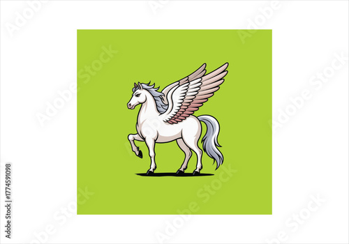 pegasus vector, in Greek mythology a winged horse.