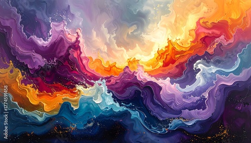 Obraz na płótnie Abstract Colorful Cloudscape.