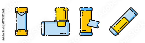 Set of four simple vector illustrations of glue sticks