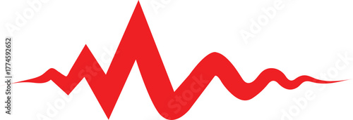 Vibrant red heartbeat line symbol representing life and vitality