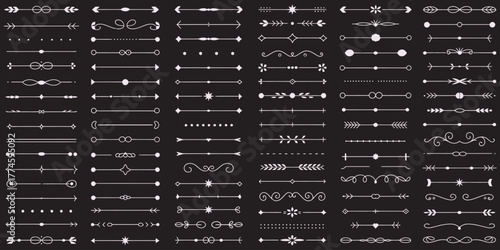 Collection of Elegant Vintage Decorative Ornate Borders and Dividers