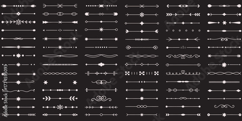 A collection of eighty decorative vintage text dividers and page rules