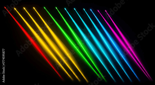 Spectrum of Radiant Beams: A Vibrant Array of Light and Color
