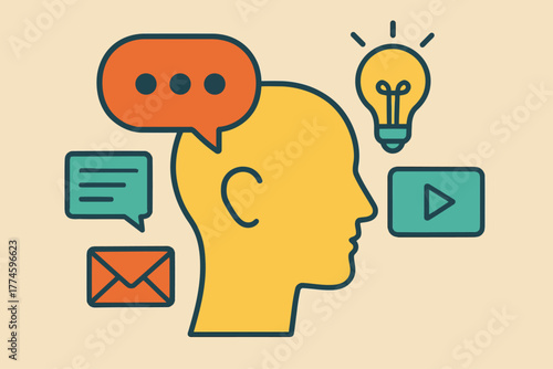 Retro Iconic Communication Elements – Vintage Media Vector Set