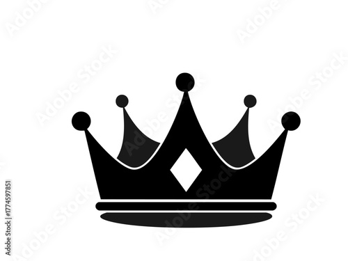 Crown vector icon. black silhouette of crown isolated on a white background.
