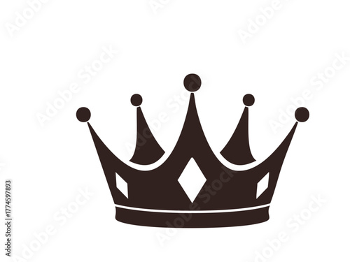 Crown vector icon. black silhouette of crown isolated on a white background.
