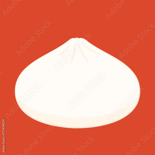 Chinese Steam Bun illustration vector. Asian food vector illustration. Baozi or bao is Chinese food.